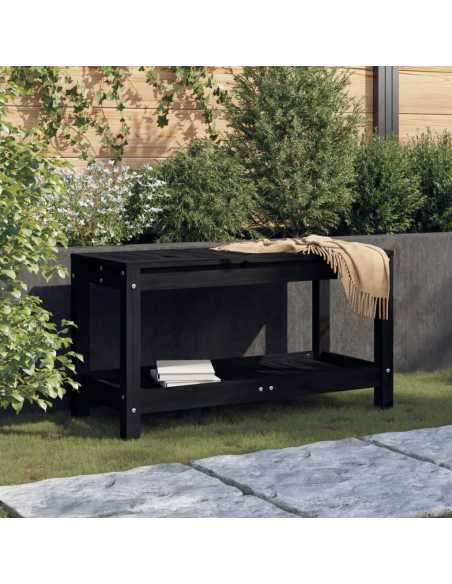 Hagebenk svart 82,5x35x45cm heltre furu