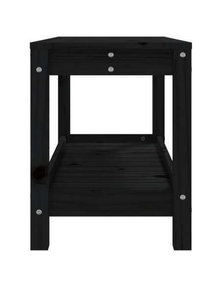 Hagebenk svart 82,5x35x45cm heltre furu