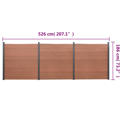 Levegg brun 526x186cm WPC