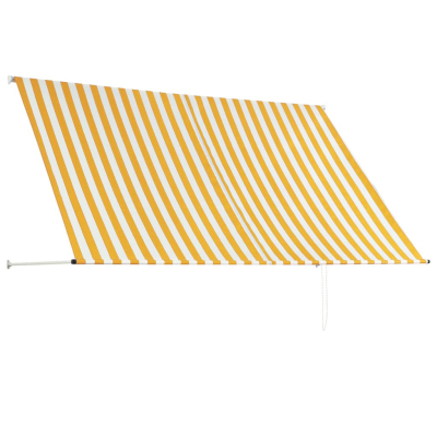 Markise uttrekkbar 250x150cm gul og hvit