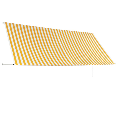 Markise uttrekkbar 350x150cm gul og hvit