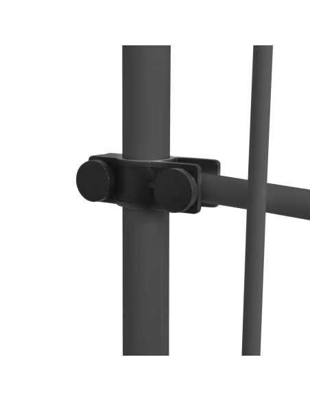 Markise manuell uttrekkbar med LED 250cm blå og hvit