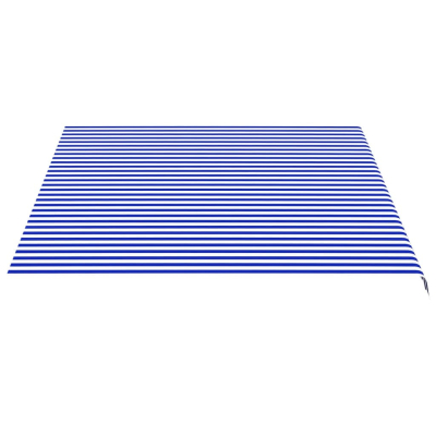 Erstatningsduk for markise blå og hvit 4,5x3,5 m