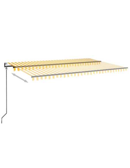 Markise automatisk uttrekkbar 500x350cm gul og hvit
