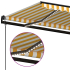 Markise automatisk med vindsensor og LED 450x300cm gul/hvit