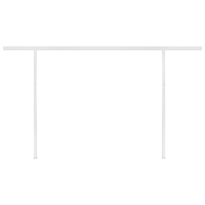 Markise manuell uttrekkbar med stolper 4,5x3,5m kremhvit