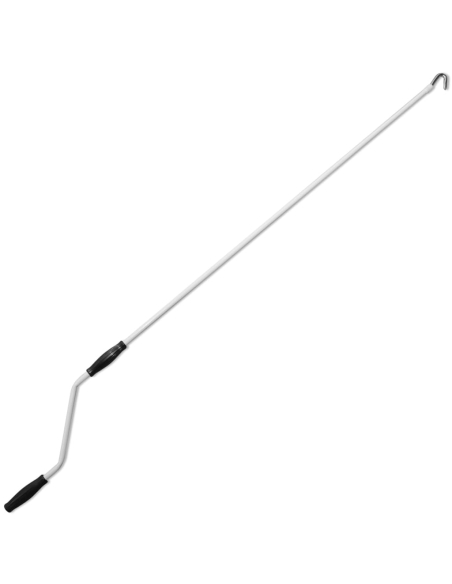 Foldbar markise manuell 450 cm blå/hvit