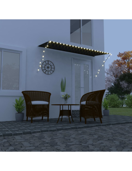 Uttrekkbar markise med LED 300x150 cm antrasitt