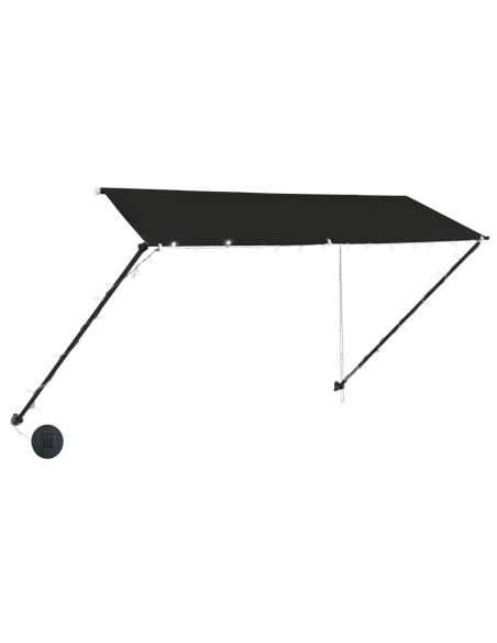 Uttrekkbar markise med LED 300x150 cm antrasitt