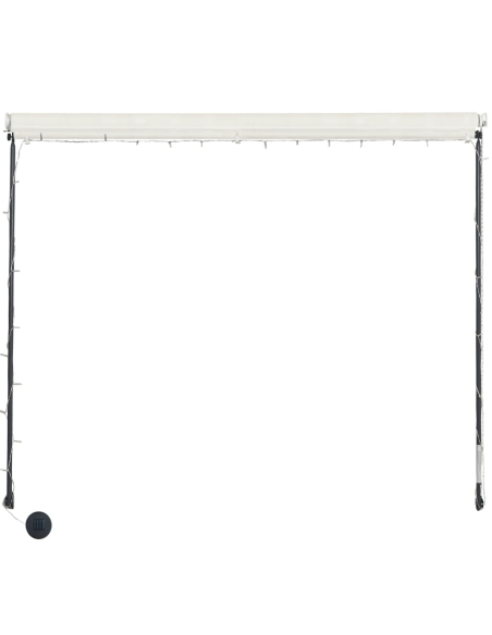 Uttrekkbar markise med LED 350x150 cm kremhvit