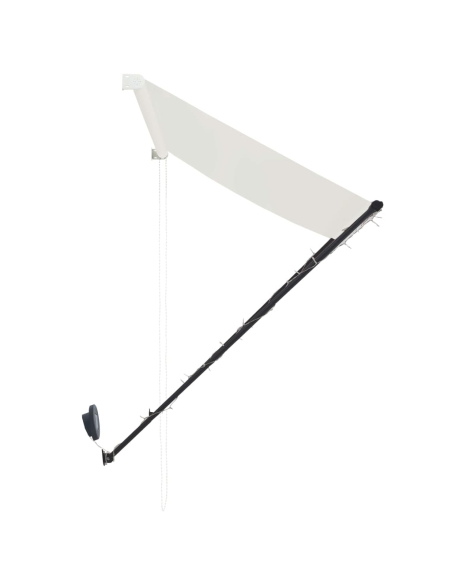 Uttrekkbar markise med LED 350x150 cm kremhvit