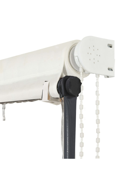 Uttrekkbar markise med LED 350x150 cm kremhvit