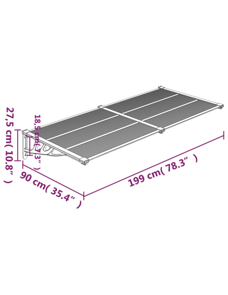 Entrétak grå 199x90cm