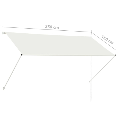Markise uttrekkbar 250x150cm kremhvit