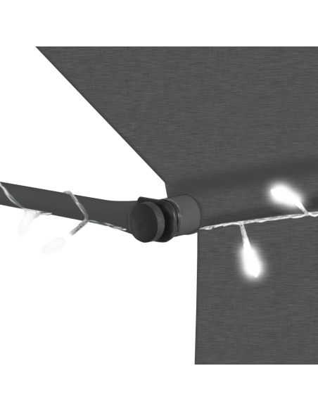 Markise med LED 100cm antrasitt