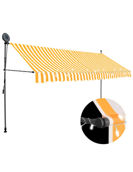 Markise manuell med LED 350cm