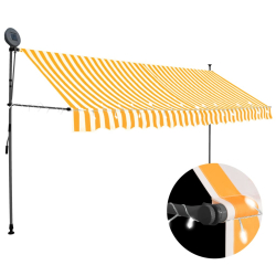 Markise manuell med LED 350cm