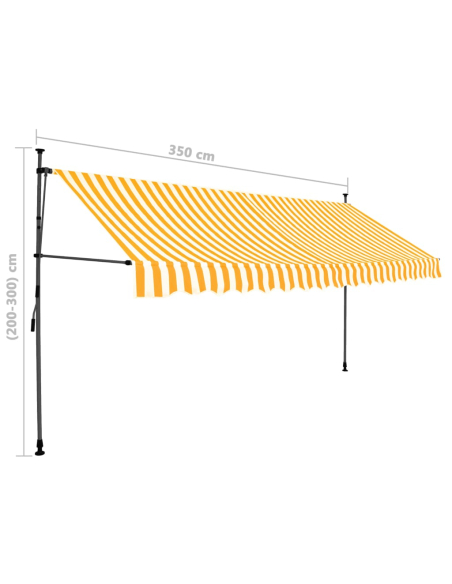 Markise manuell med LED 350cm