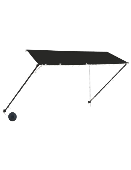 Markise med LED 350x150cm antrasitt