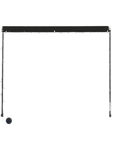 Markise med LED 350x150cm antrasitt