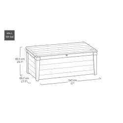 Putekasse (Brushwood 454 L) Grå