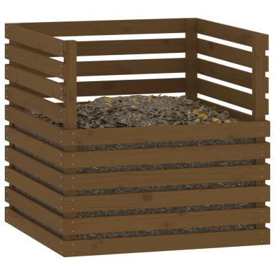 Kompostbeholder honningbrun 80x80x78cm furu