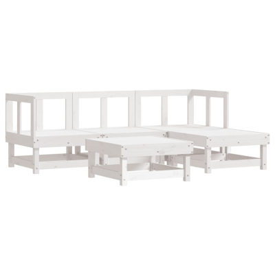 Sofagruppe hvit 5 deler heltre furu