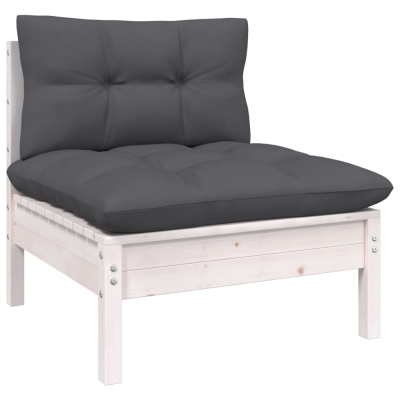 Sofagruppe med puter hvit 13 deler furu