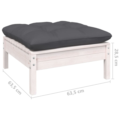 Sofagruppe med puter hvit 13 deler furu