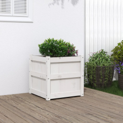 Plantekasse hvit 50x50x50 cm heltre furu