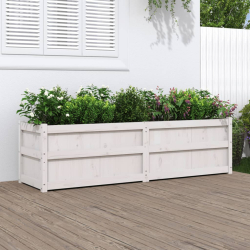Plantekasse hvit 180x50x50 cm heltre furu
