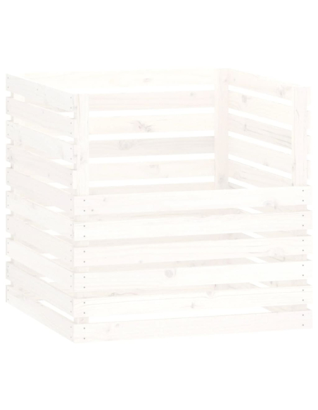 Kompostkasse hvit 80x80x78cm heltre furu