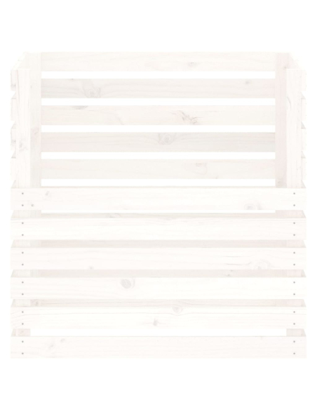 Kompostkasse hvit 80x80x78cm heltre furu