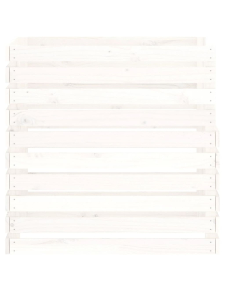 Kompostkasse hvit 80x80x78cm heltre furu