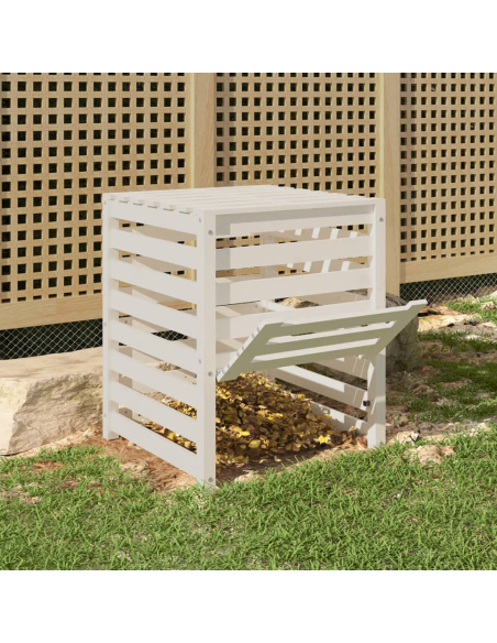 Kompostkasse hvit 63,5x63,5x77,5cm heltre furu