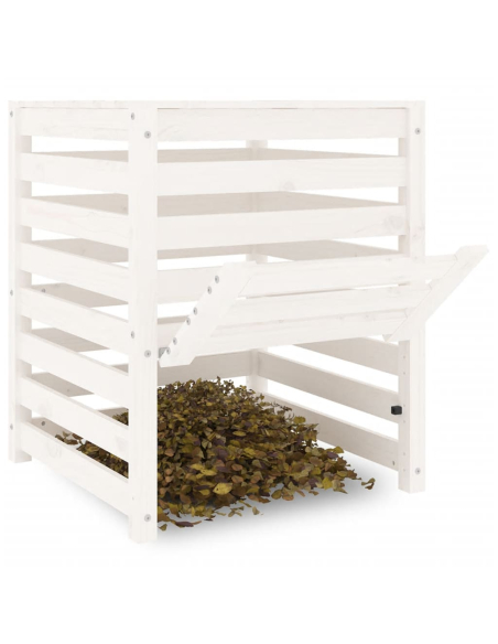 Kompostkasse hvit 63,5x63,5x77,5cm heltre furu