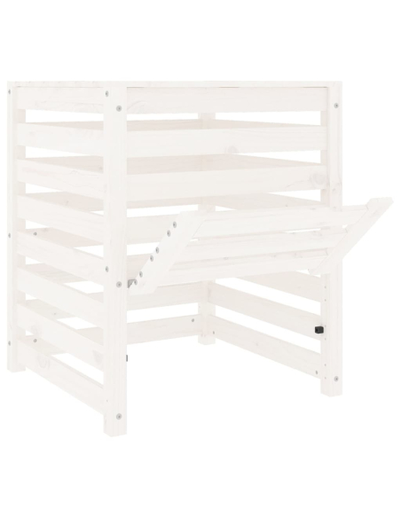 Kompostkasse hvit 63,5x63,5x77,5cm heltre furu