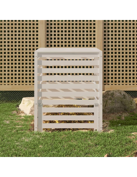 Kompostkasse hvit 82,5x82,5x99,5cm heltre furu