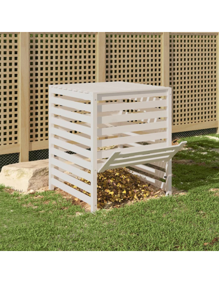 Kompostkasse hvit 82,5x82,5x99,5cm heltre furu