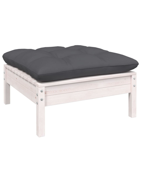 Hagesofagruppe med puter 7 deler furu hvit