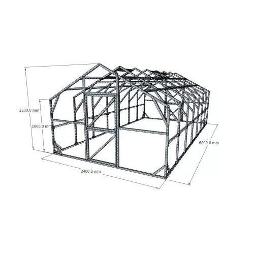 Drivhus ekstra sterk (B340cmxL680cm)
