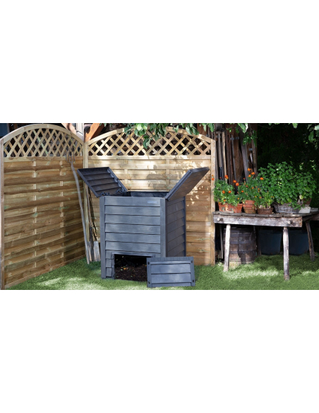 Kompostbeholder Thermo-Wood 600 L med base