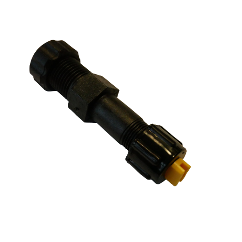 Sprøytedyse med hylse og mutter for herbicider