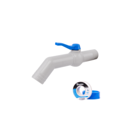 Ventil 45° plast 1" OD x 32 mm slange