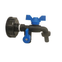 Adapter til IBC 60mm med ventil 1/2, 2 x 3/4" , 5/8"(16mm)