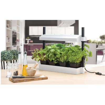 Minidrivhus med LED lys 8W Hvit