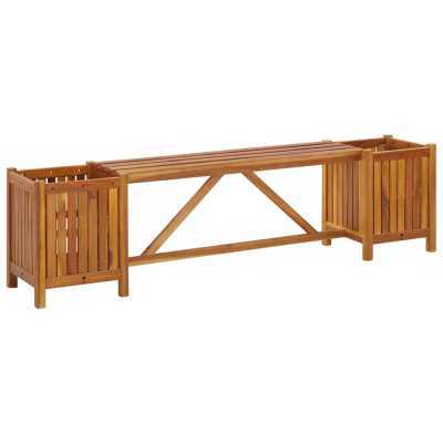 Hagebenk med 2 plantekasser 150x30x40cm akasie