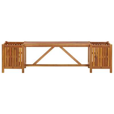 Hagebenk med 2 plantekasser 150x30x40cm akasie