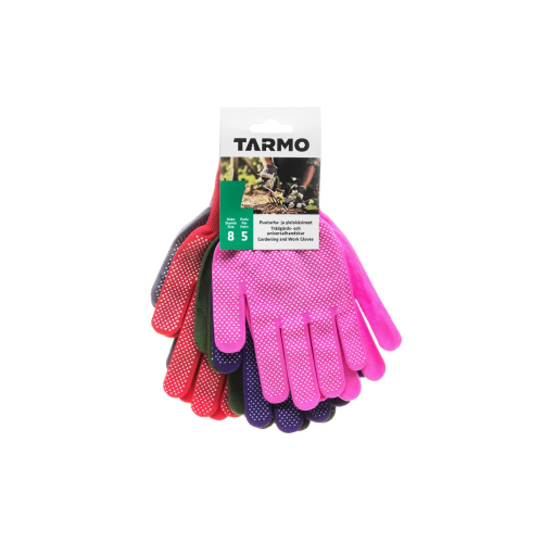 Hagehansker med pvc-prikker 5pa