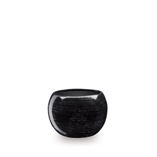 Keramikkpotte KULA 11cm svart med fat